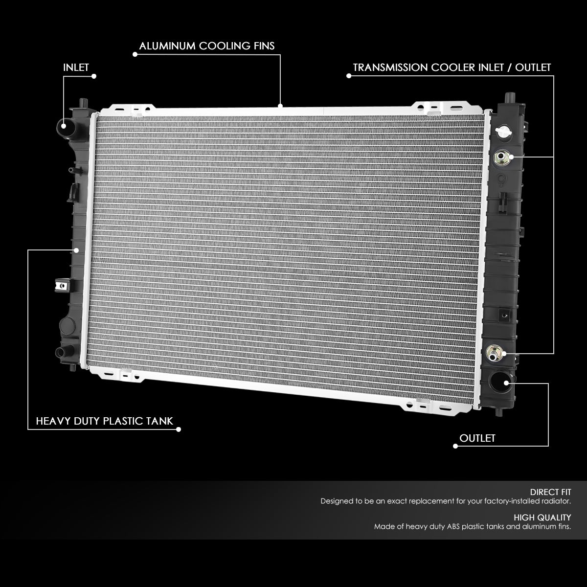 CAAP, 05-07 Ford Escape 05-08 Mazda Tribute 2.3L Radiateur aluminium - 13067