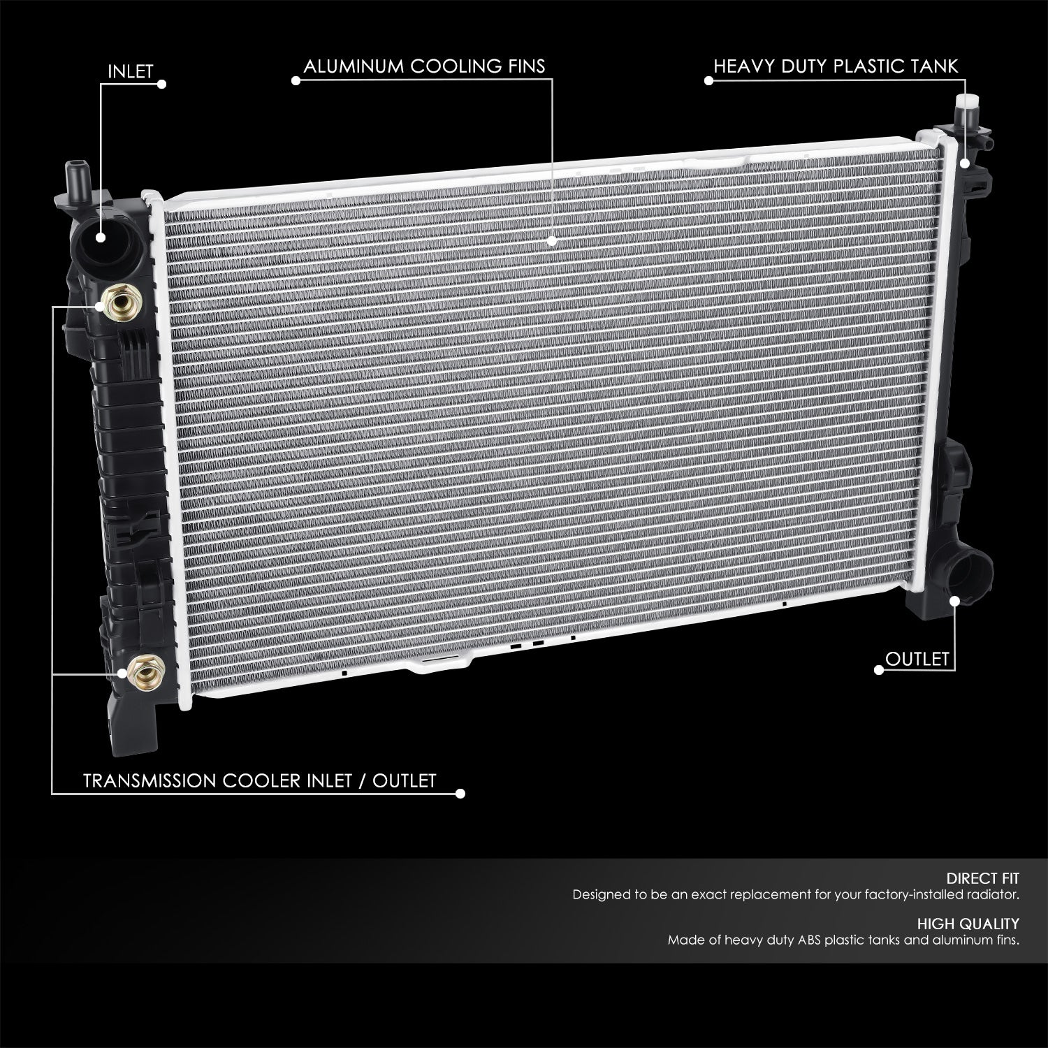 CAAP, 05-07 Mercedes-Benz SLK280 SLK350 Radiateur à noyau aluminium - 13173