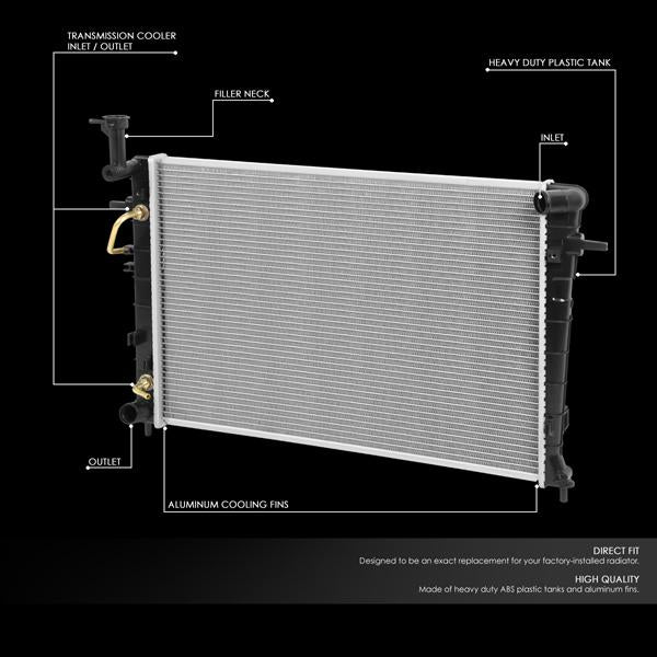 CAAP, 05-09 Hyundai Tucson 06-10 Kia Sportage L4 V6 4WD 2.0L AT/MT Radiateur aluminium - 13074