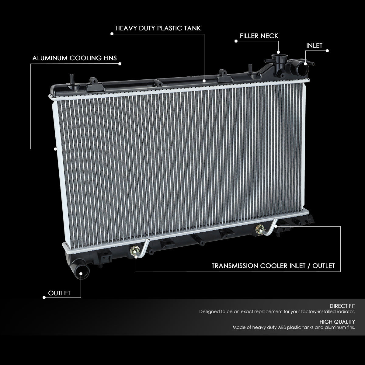 CAAP, 06-08 Subaru Forester 2.5L Turbo AT Radiateur aluminium - 13026