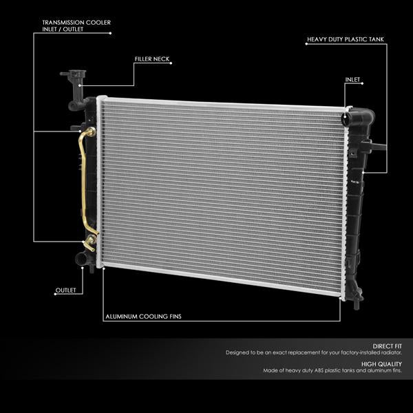 CAAP, 06-09 Hyundai Tucson 07-10 Kia Sportage FWD 2.0L AT/MT Radiateur aluminium - 13077