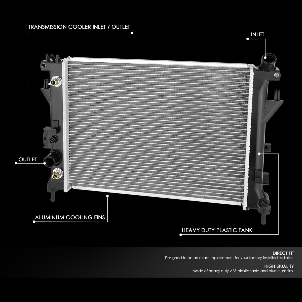 CAAP, 07-09 Pontiac Solstice 07-10 Saturn Sky 2.0T AT Radiateur aluminium - 13050