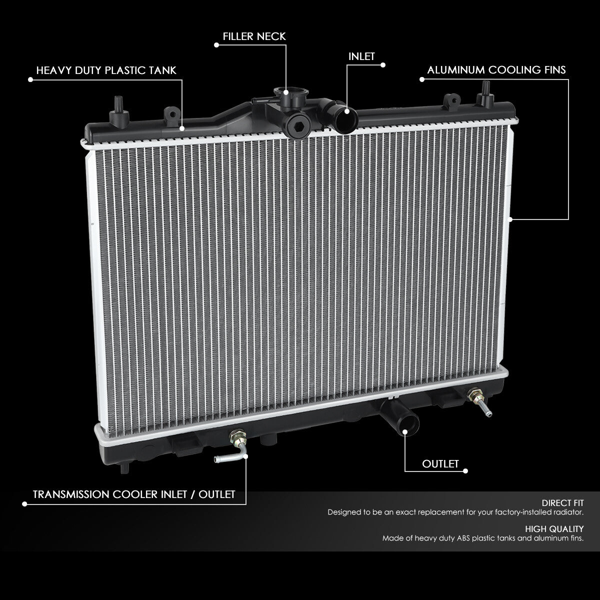 CAAP, 07-11 Nissan Versa 1.8L Radiateur Aluminium - 13002