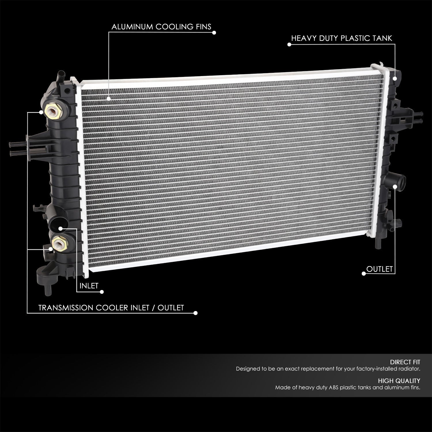 CAAP, 08-09 Saturn Astra 1.8L A/T Radiateur à noyau aluminium - 13058