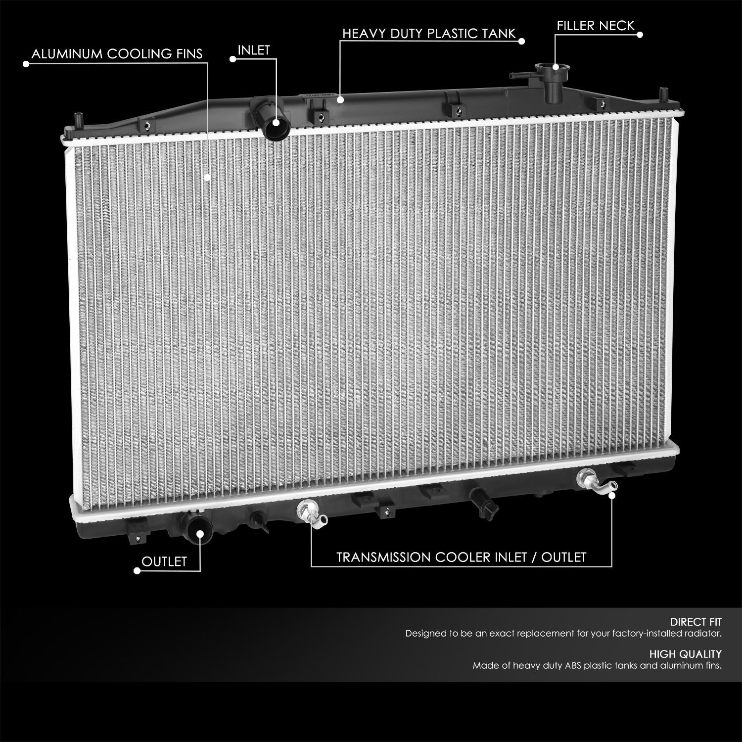 CAAP, 11-17 Honda Odyssey Radiateur de refroidissement à noyau d'aluminium - 13208