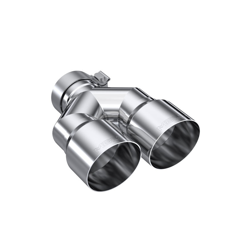 MBRP, Embout d'échappement MBRP 3in ID / Dual 4in OD Out Staggered L 9.37in / R 9.87in Single Wall T304 SS Univ Exhaust Tip