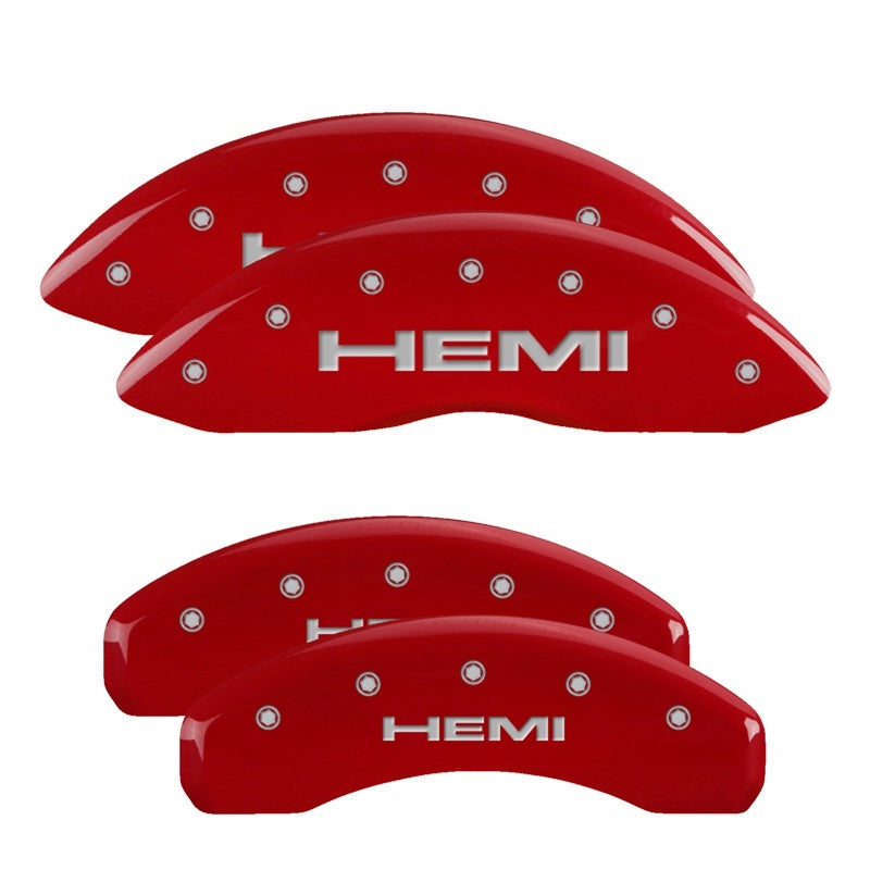 MGP, MGP 4 Caliper Covers Graved Front & Rear Hemi Red finish silver ch