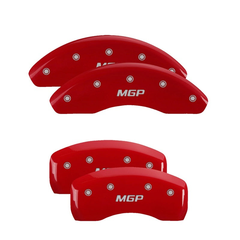 MGP, MGP 4 Caliper Covers Graved Front & Rear MGP Red Finish Silver Characters 21 Ford Bronco Sport