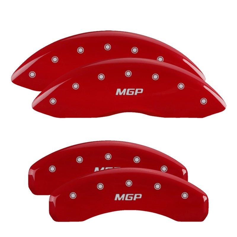 MGP, MGP 4 Caliper Covers Graved Front & Rear Raptor Red finish silver ch