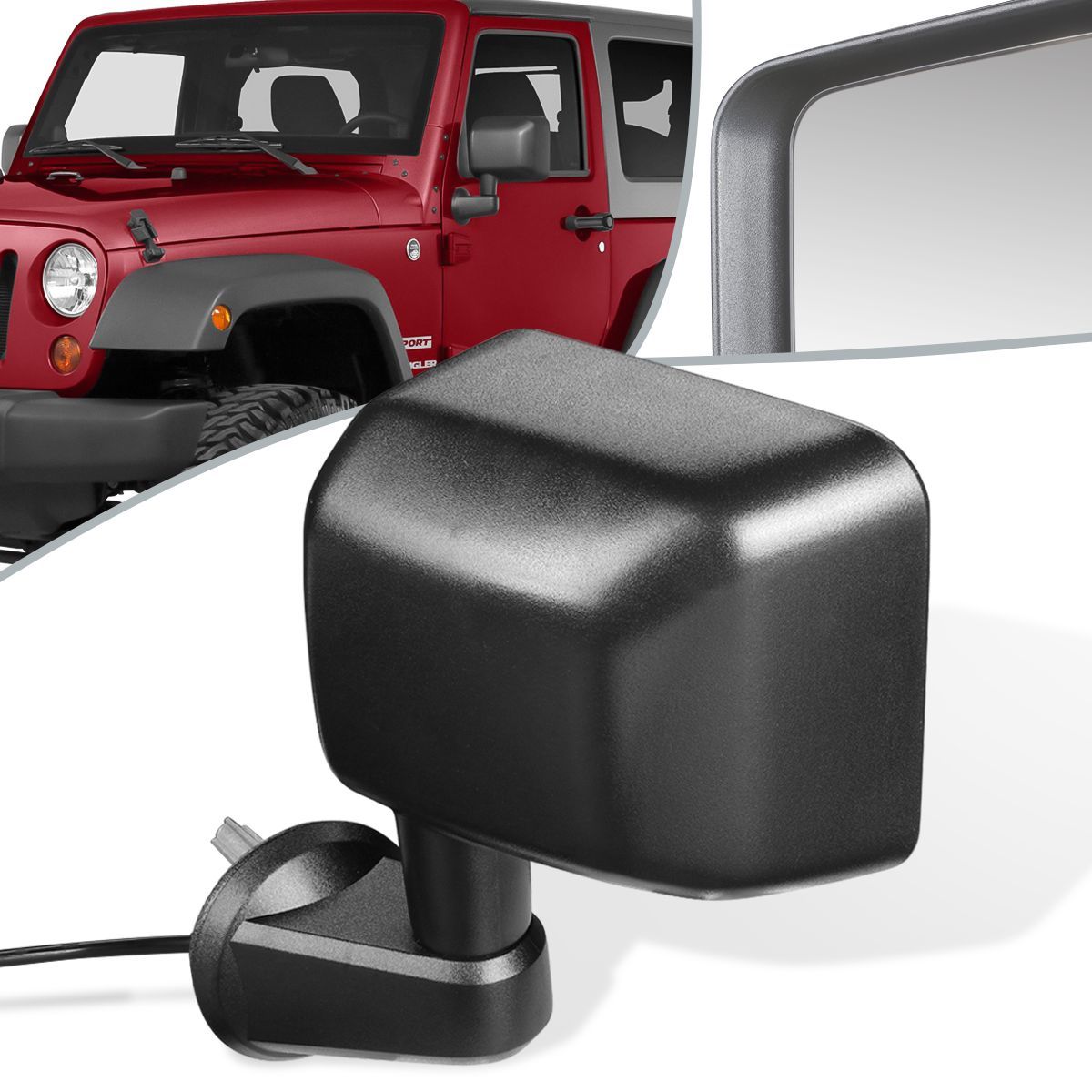 CAAP, Rétroviseur chauffant motorisé (gauche) 15-18 Jeep Wrangler JK